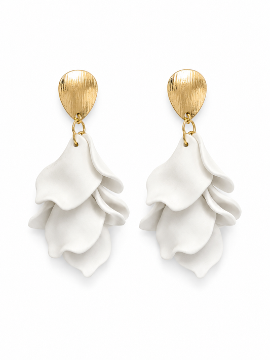 White Petal Earrings