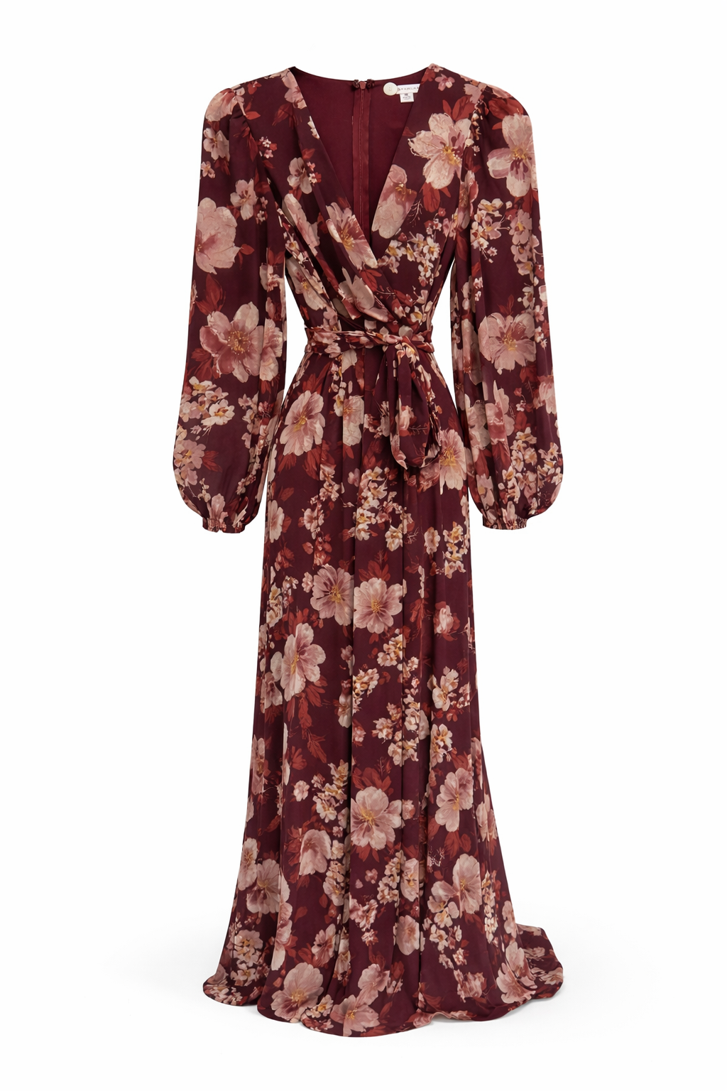 Burgundy Floral Maxi Dress