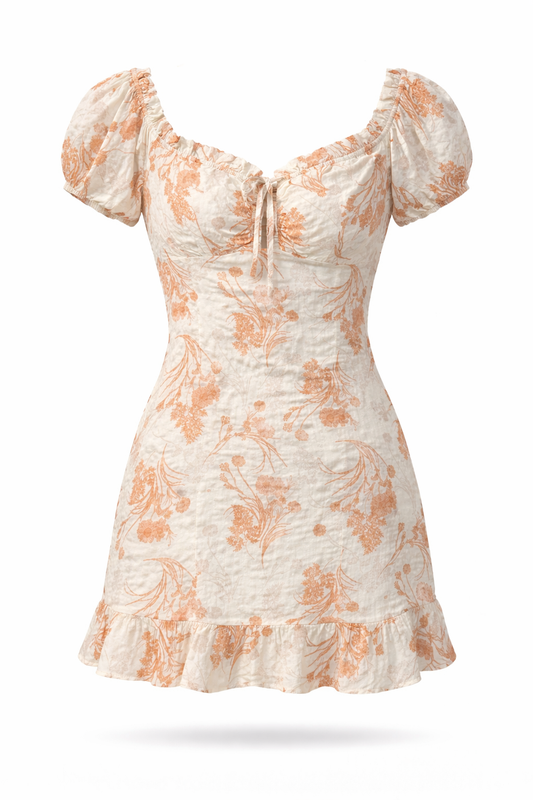 Orange Mini Smock Dress