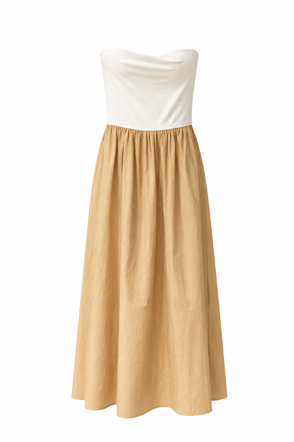 Strapless Two Tone Maxi Dress