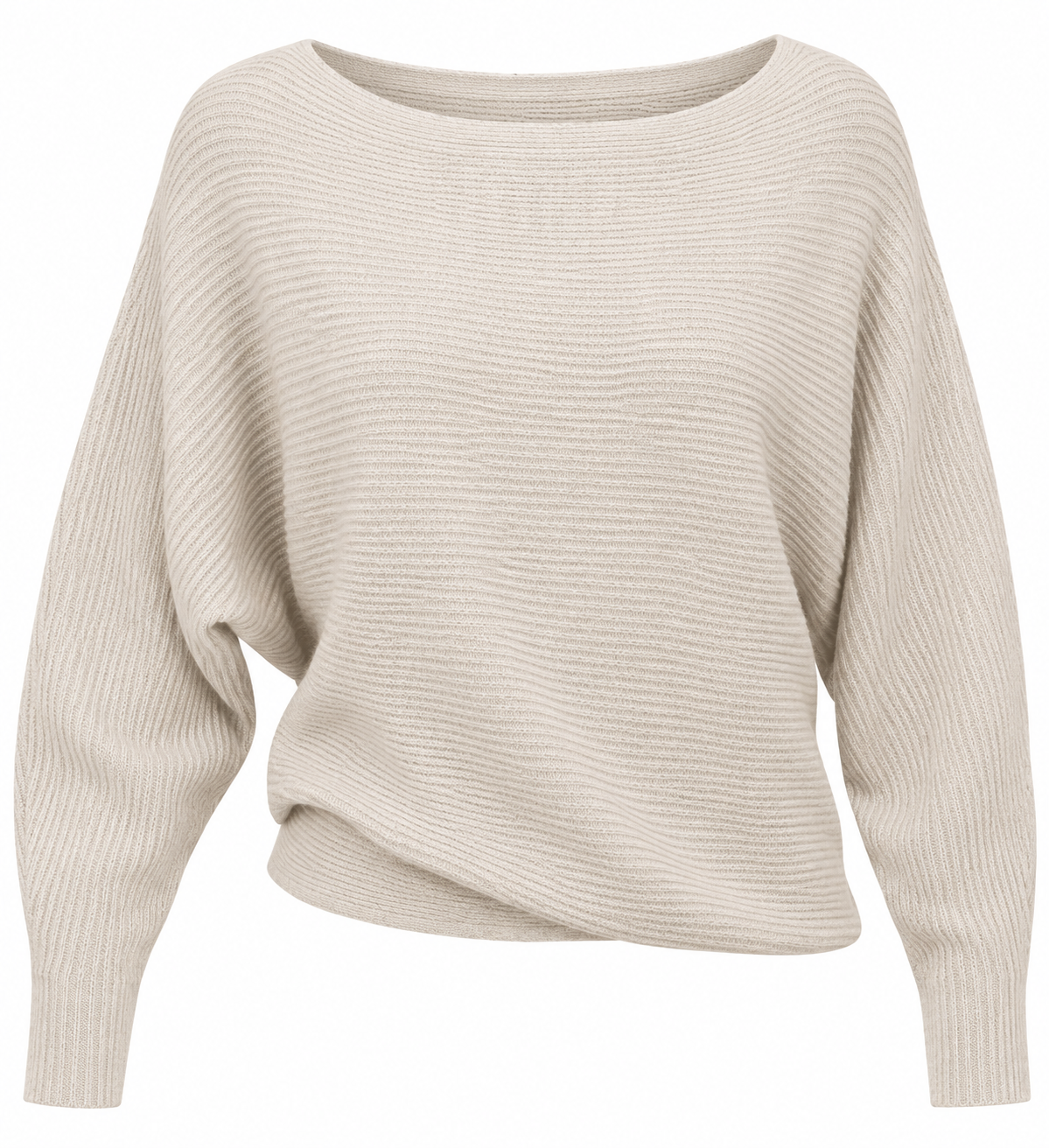 Wide-Neck Knit Sweater