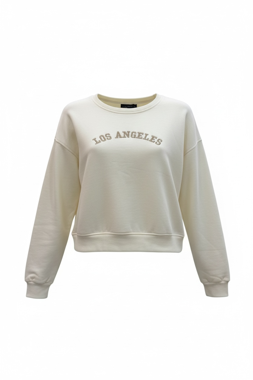 LA Embroidered Crop Pullover