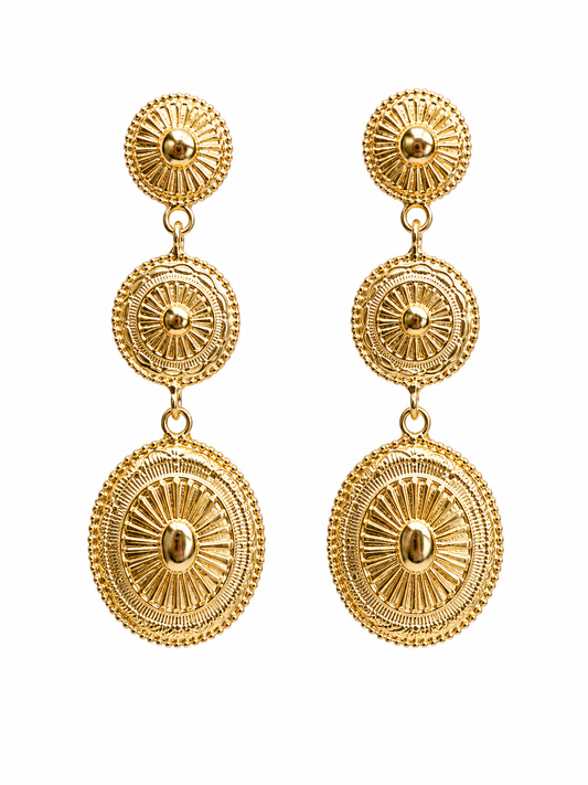 Gold Cowgirl Dangle Earrings