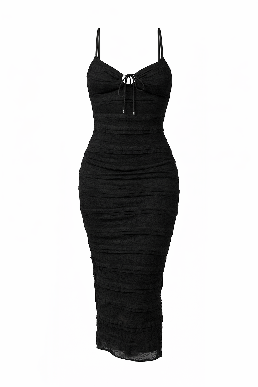Lace Open Front Midi Dress