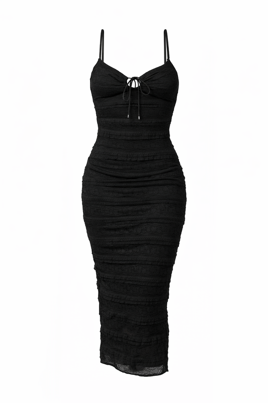 Lace Open Front Midi Dress