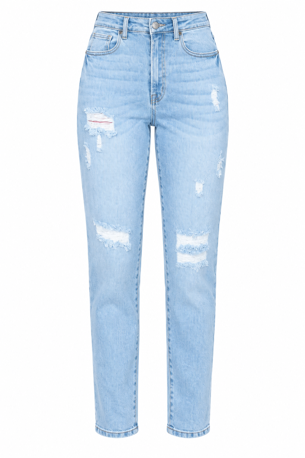 Light Ripped Mom Jeans