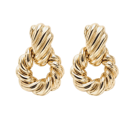 Gold Swirl Textured Earrings
