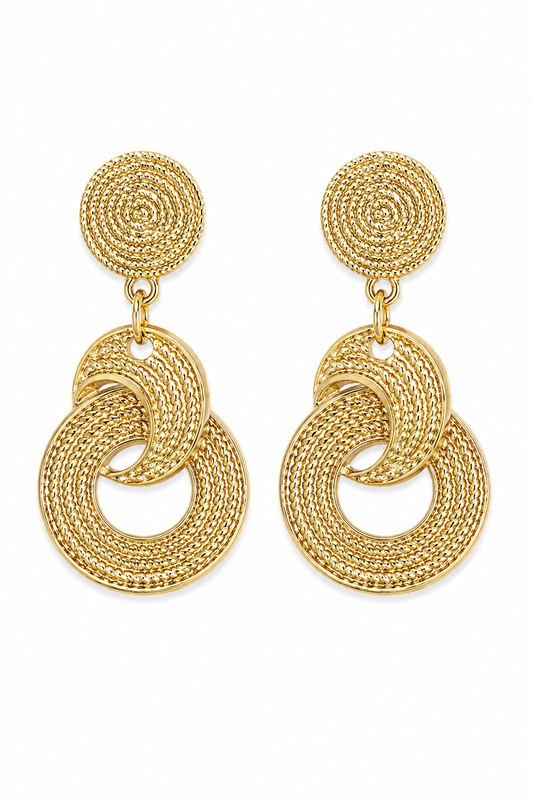 Double Hoop Textured Earrings