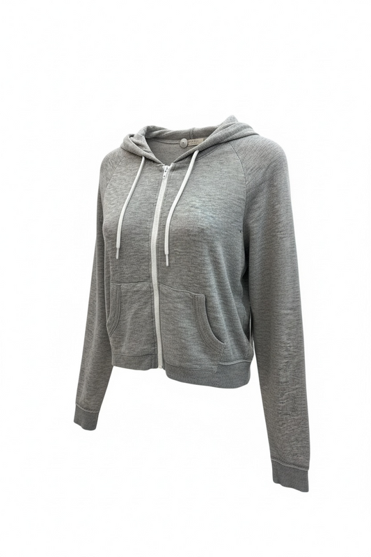 Grey Basic Zip Hoodie
