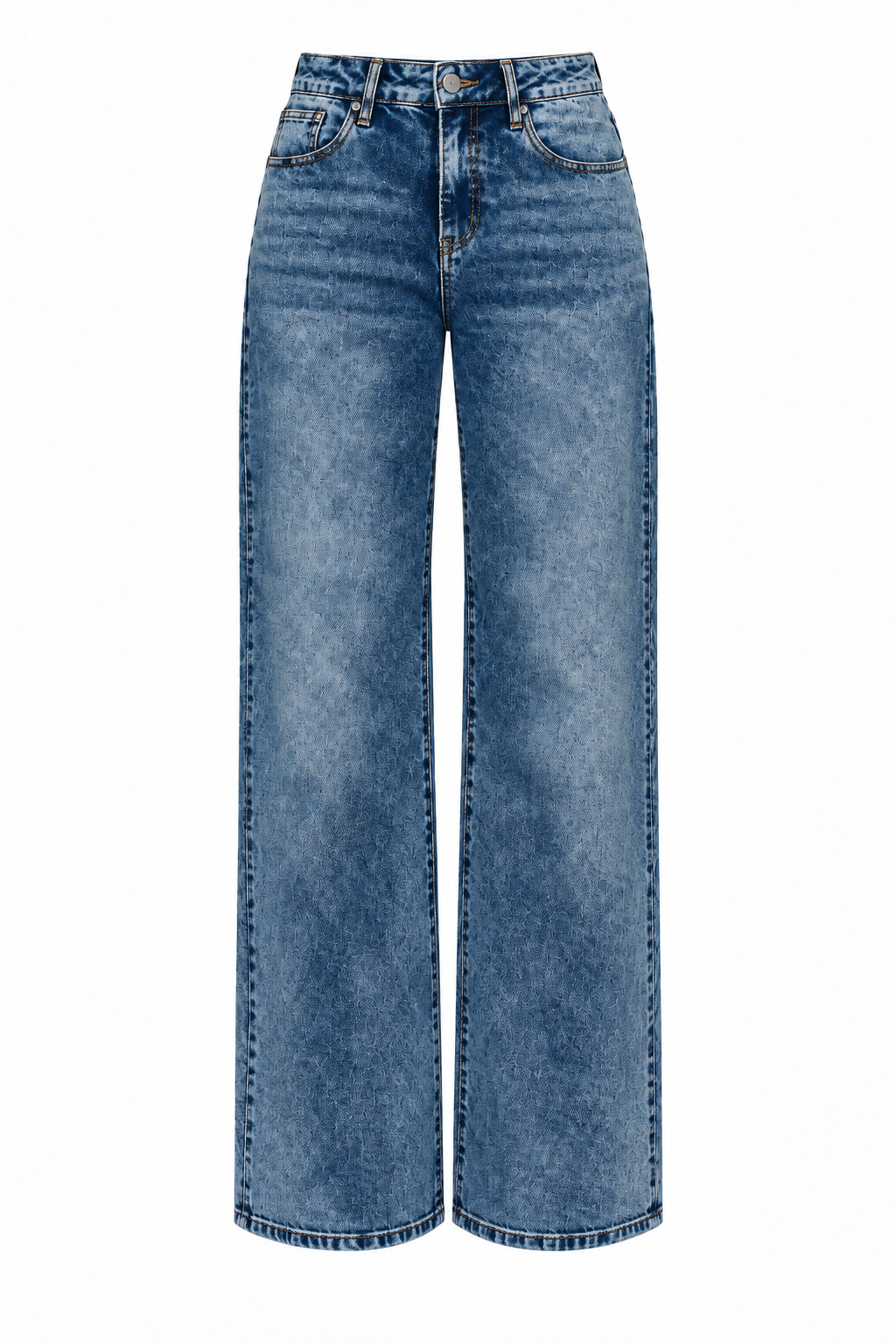 Acid Wash Straight Leg Jeans