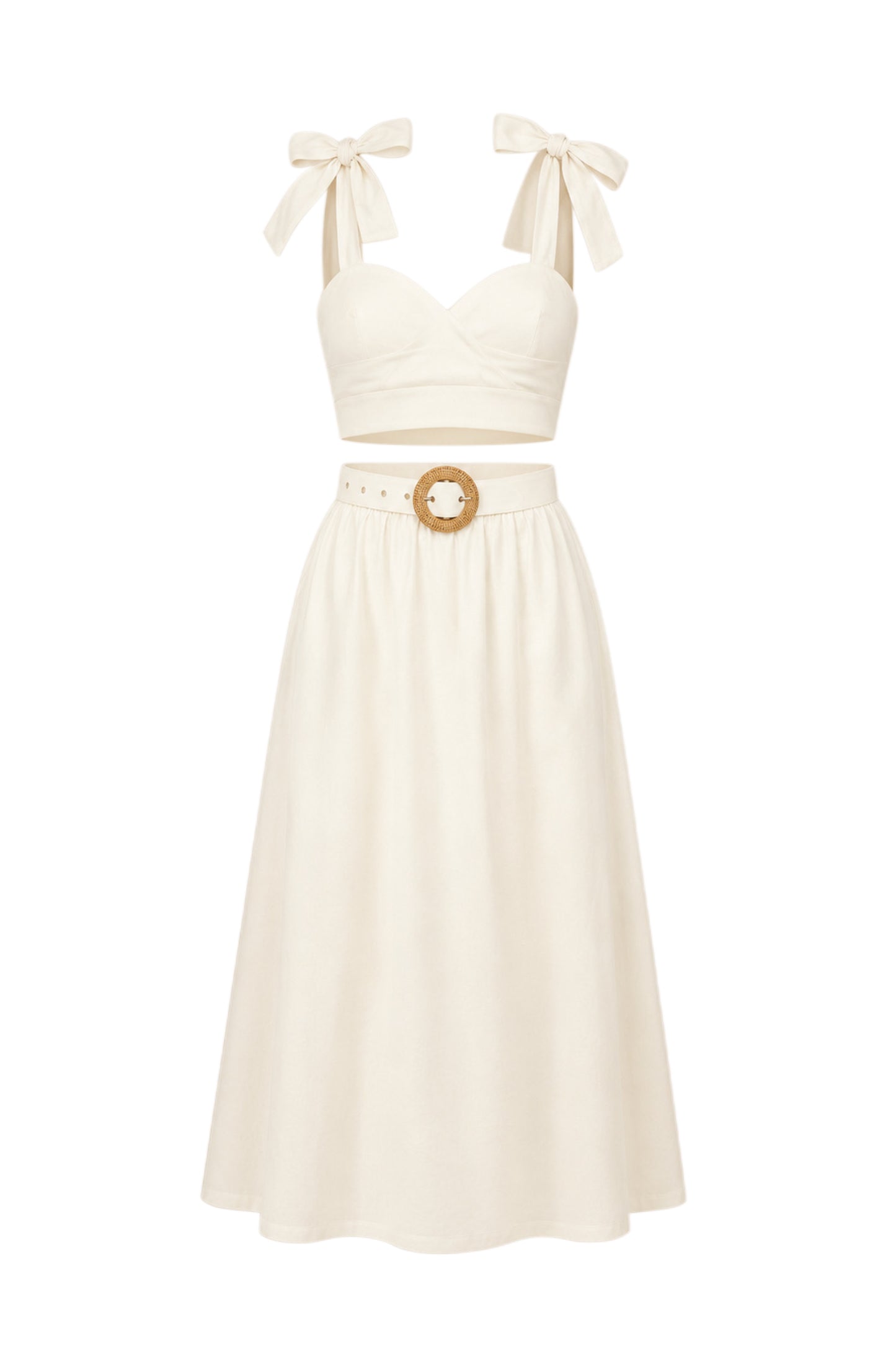 Linen Skirt + Belt Set