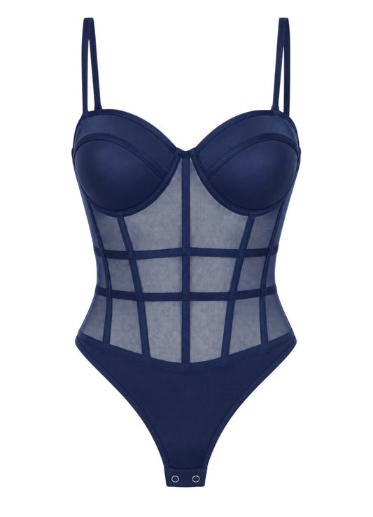 Mesh Padded Corset Bodysuit