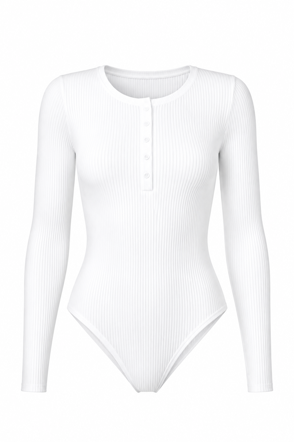 Ribbed Button Bodysuit