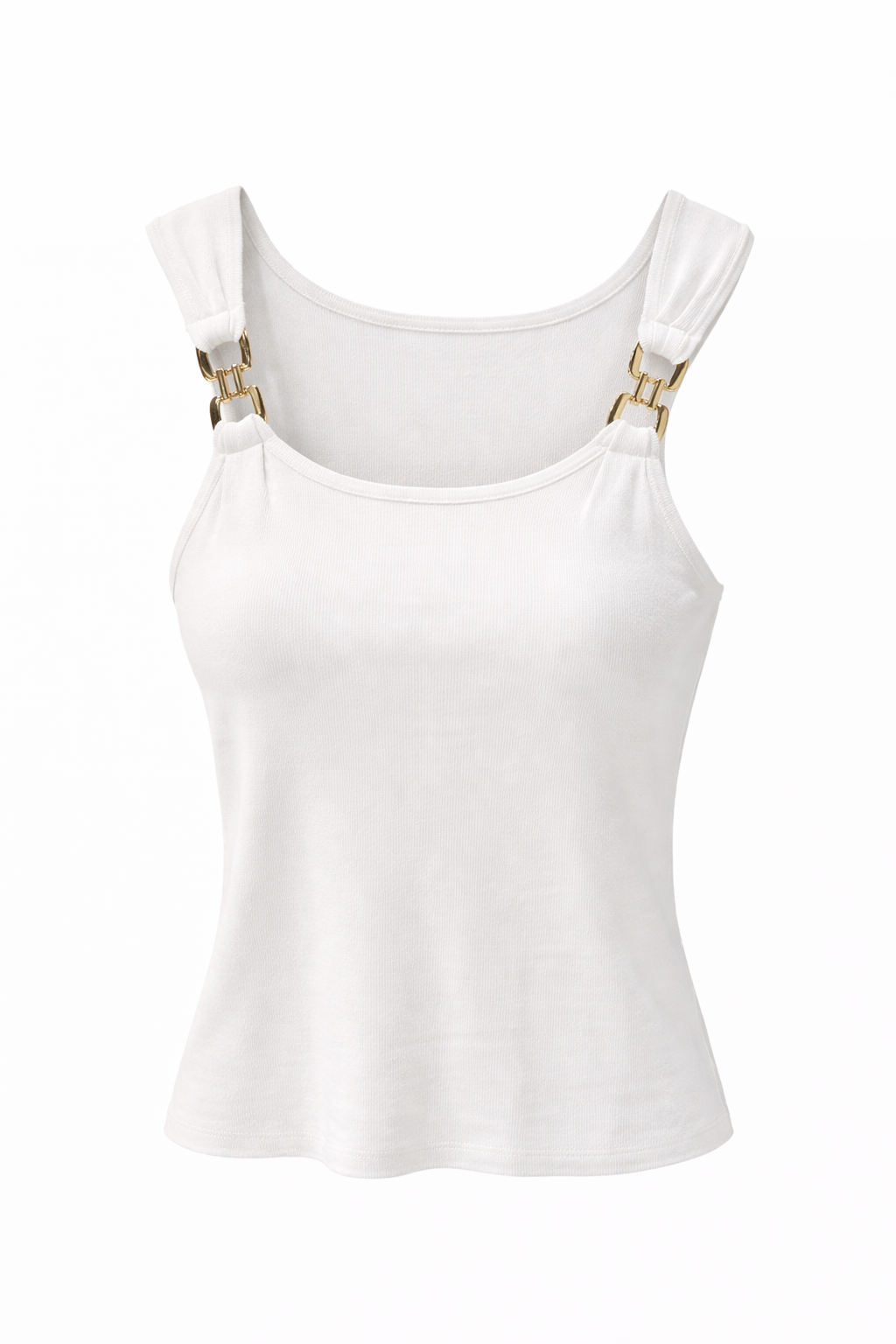 Gold Strap Chain Ribbed Tank