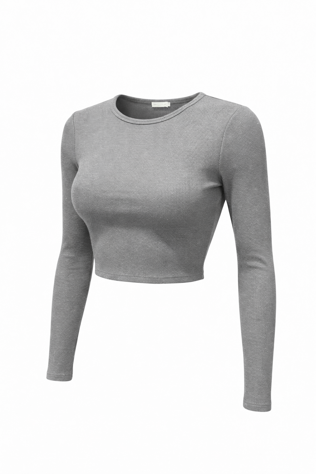 Ribbed Round Neck Long Sleeve