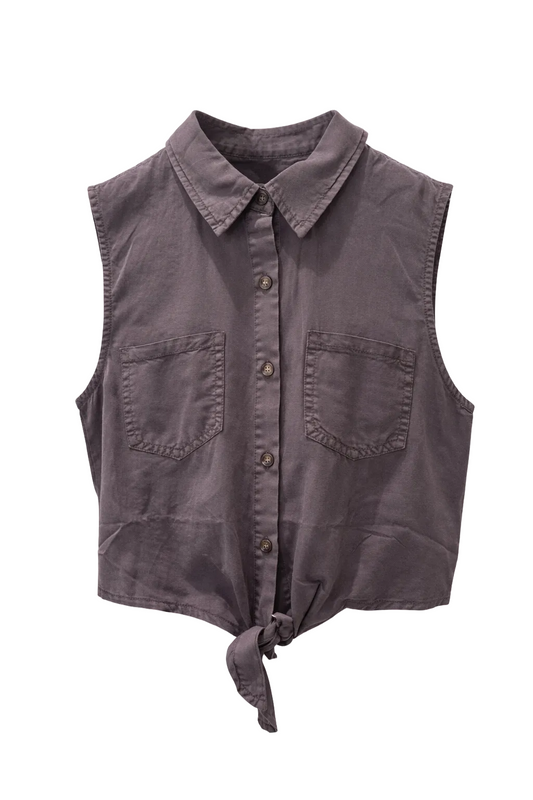 Charcoal Tie Cargo Crop