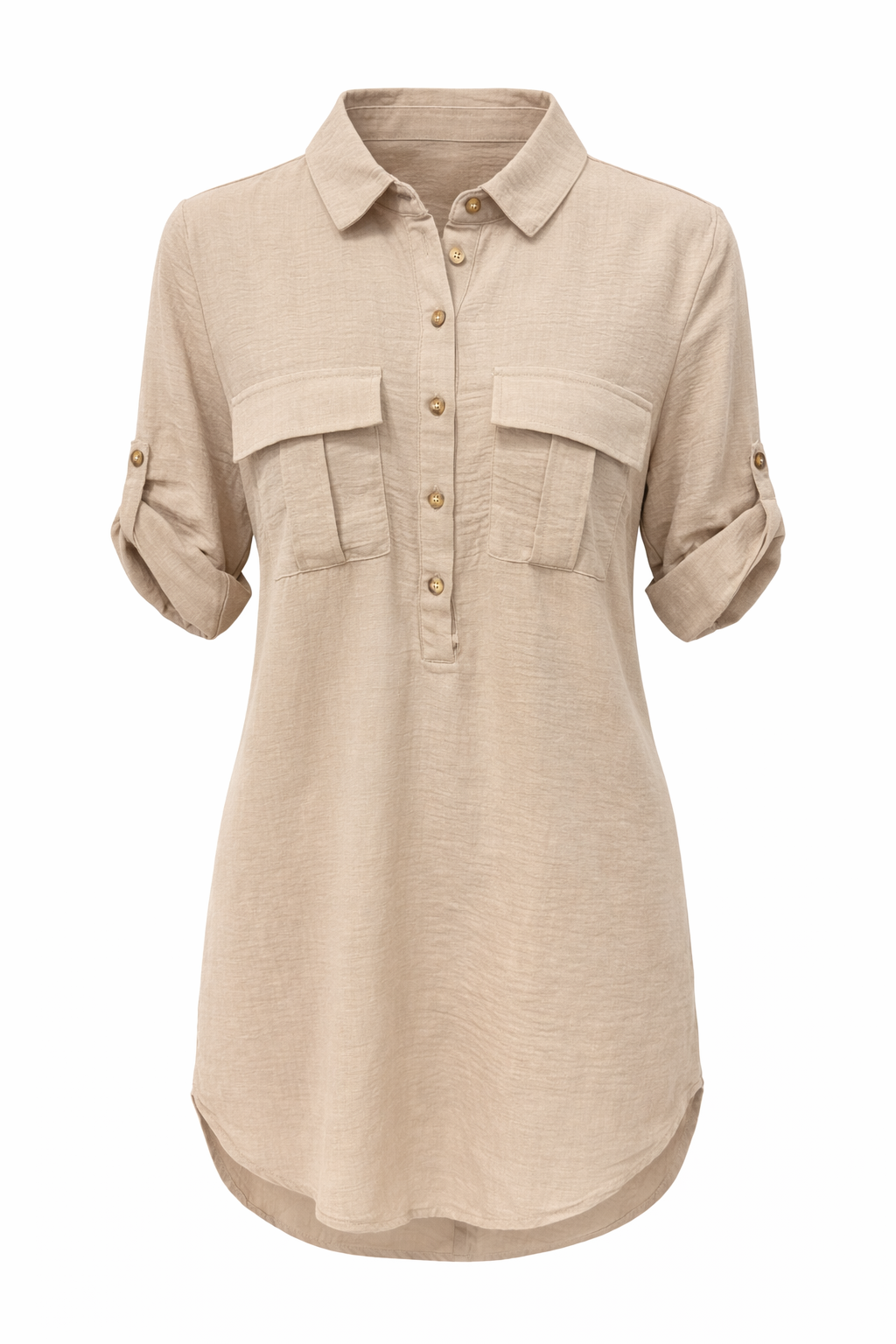 Tunic Pocket Button Mini Dress