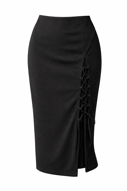 Lace Up Midi Skirt