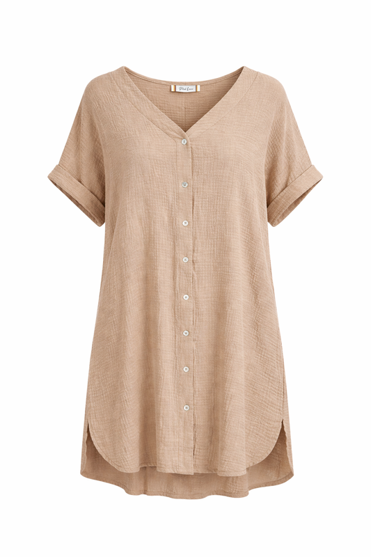 Textured Button Tunic