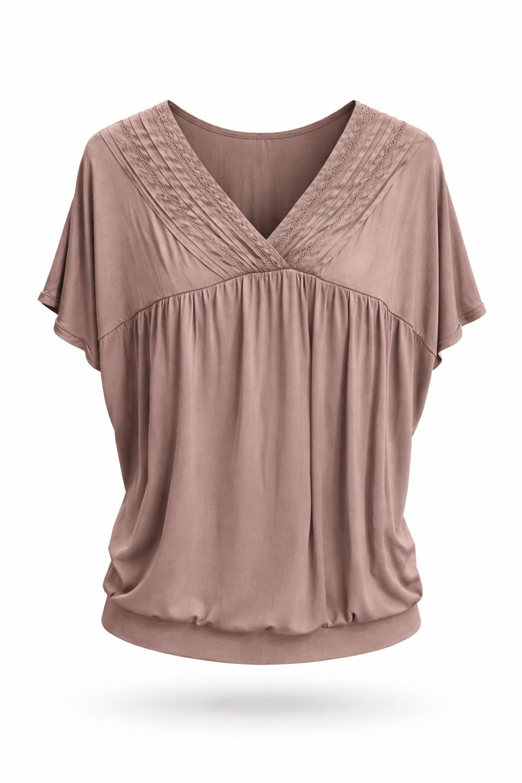 Taupe Silk Lace Blouse