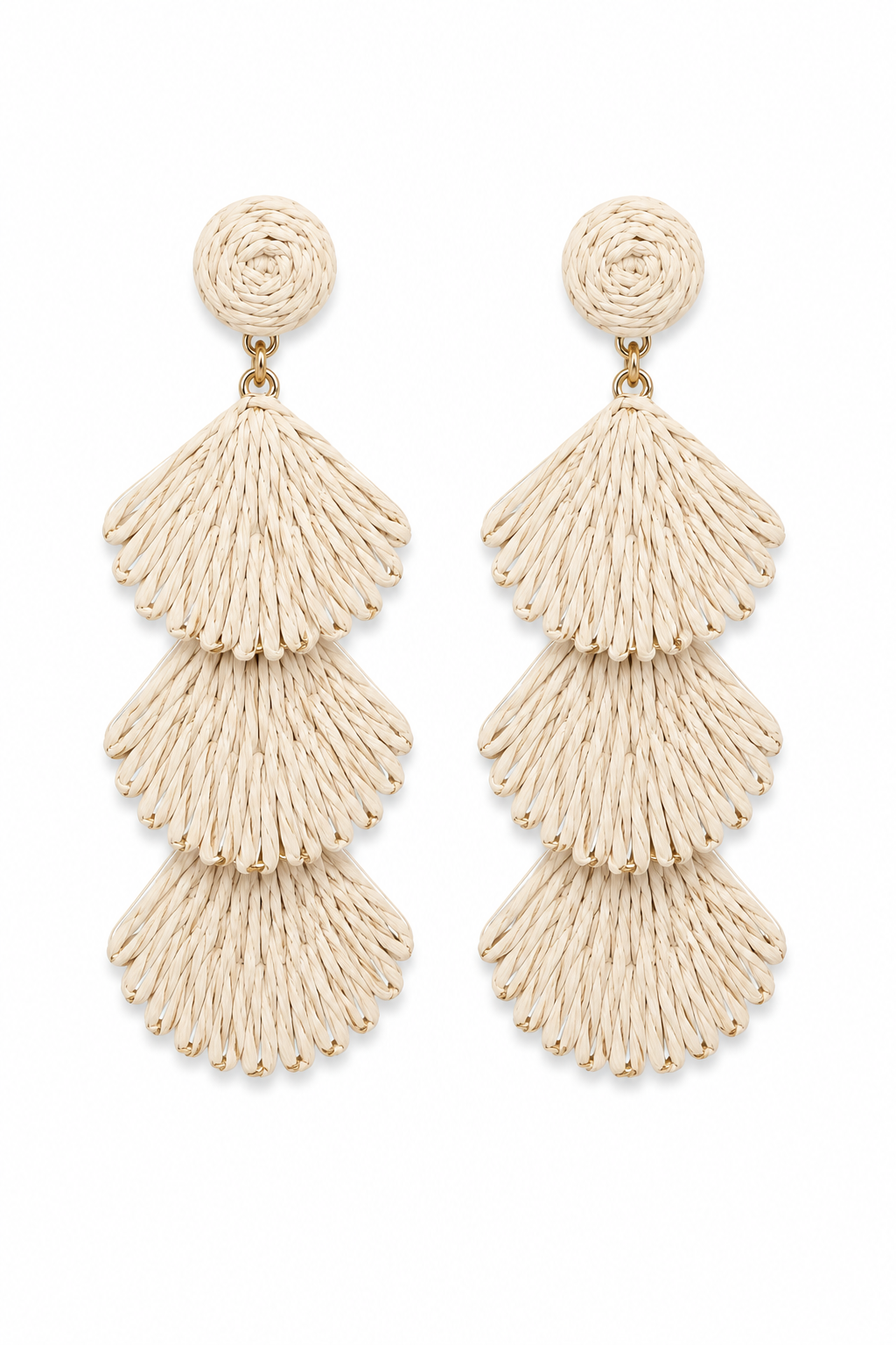 Raffia Fan Drop Earrings