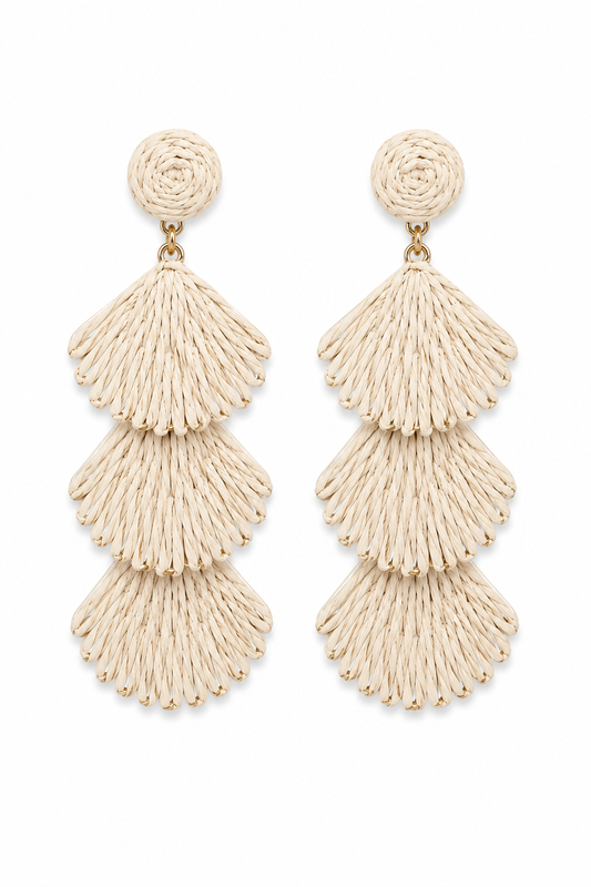 Raffia Fan Drop Earrings