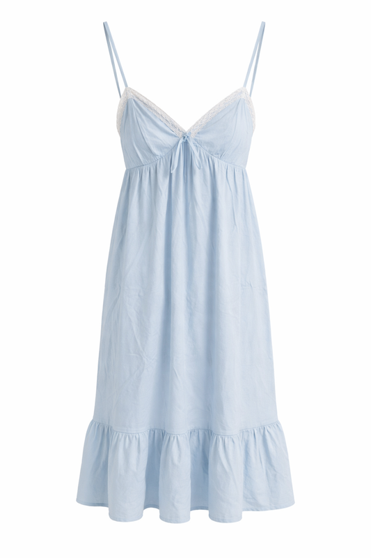 Baby Blue Lace Midi Dress