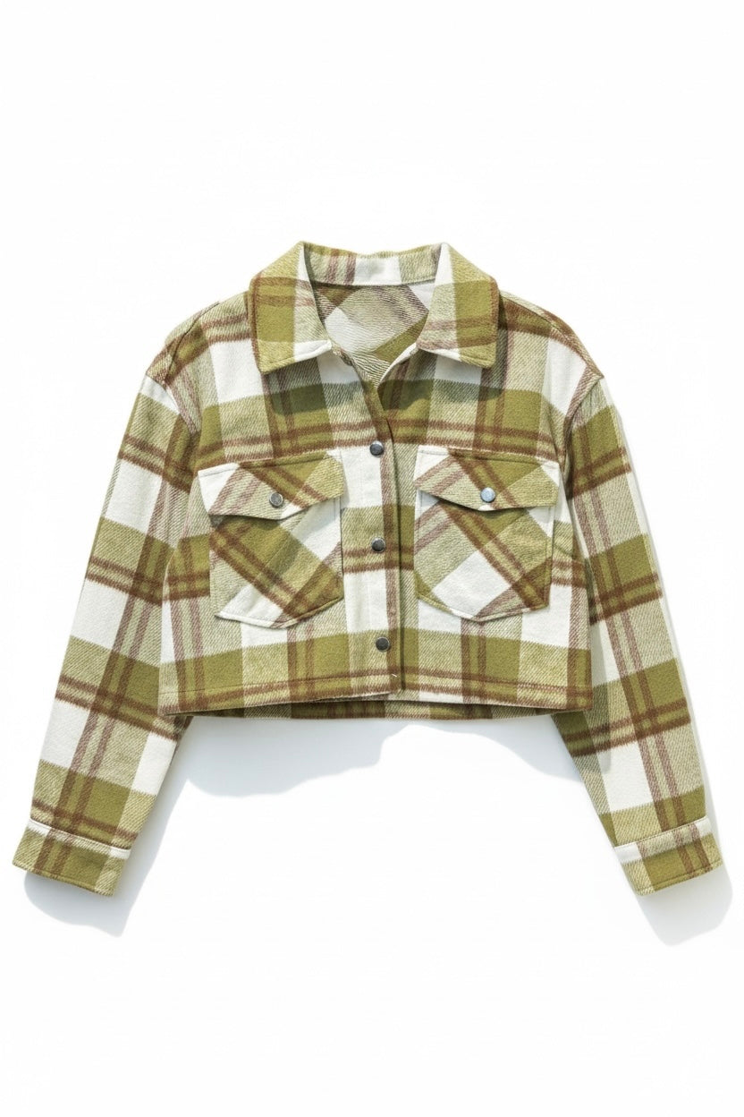 Crop Plaid Shacket