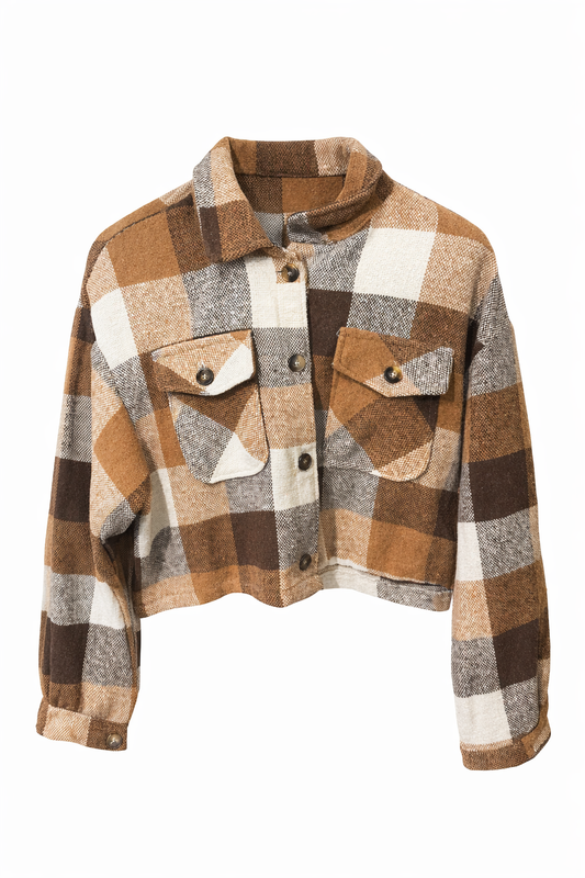 Crop Brown Shacket