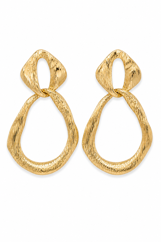 Gold Textured Earrings