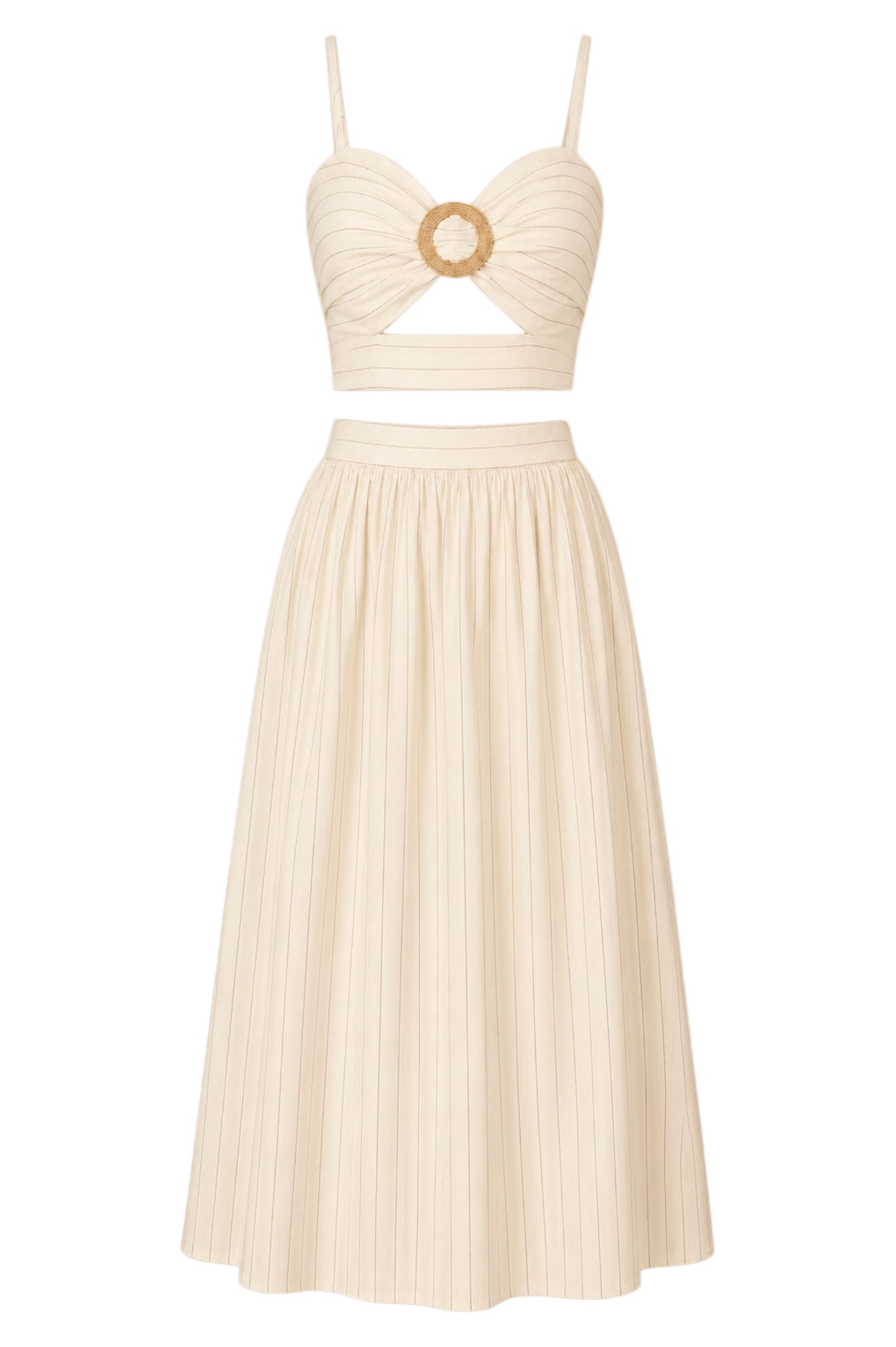 Striped Linen Skirt Set