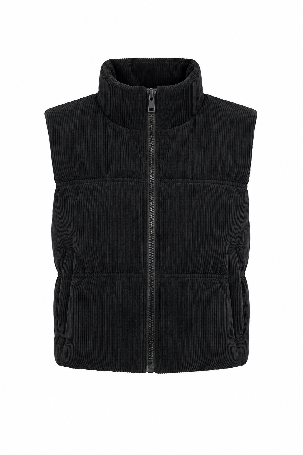 Corduroy Reversible Plaid Puffer Vest