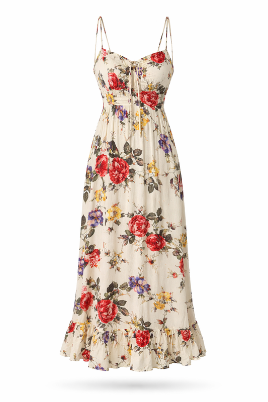 White Floral Lace Front Sundress