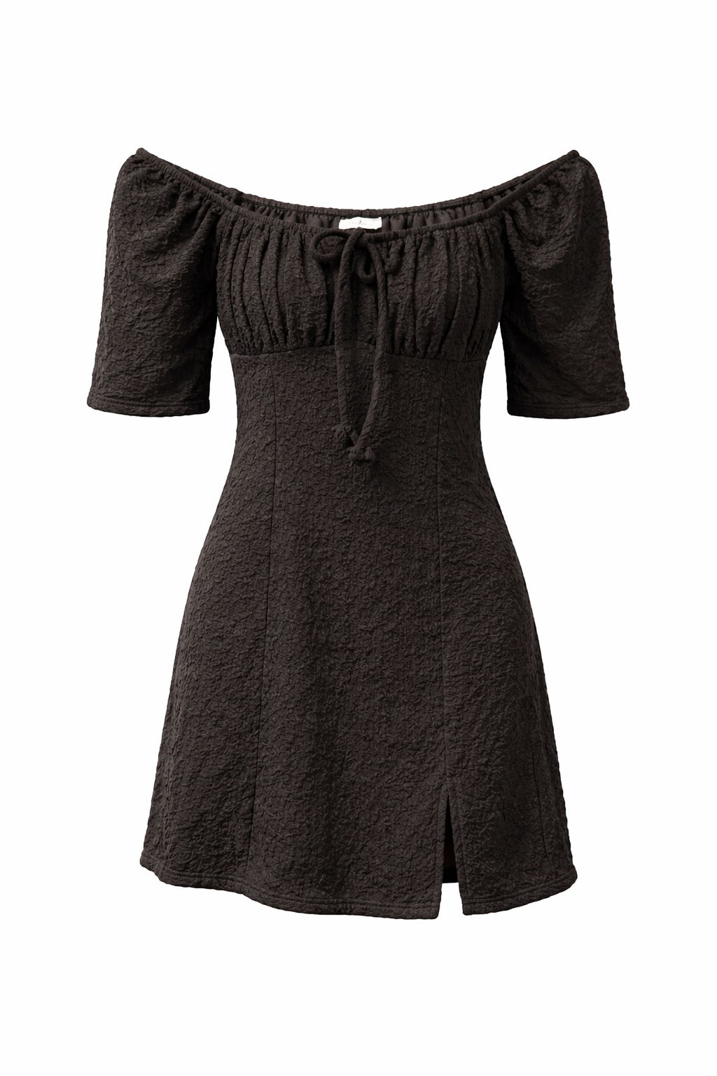 Texture Tie Front Mini Dress