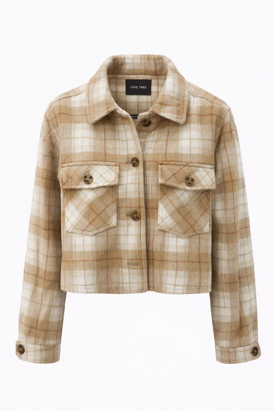 Thick Crop Plaid Shacket