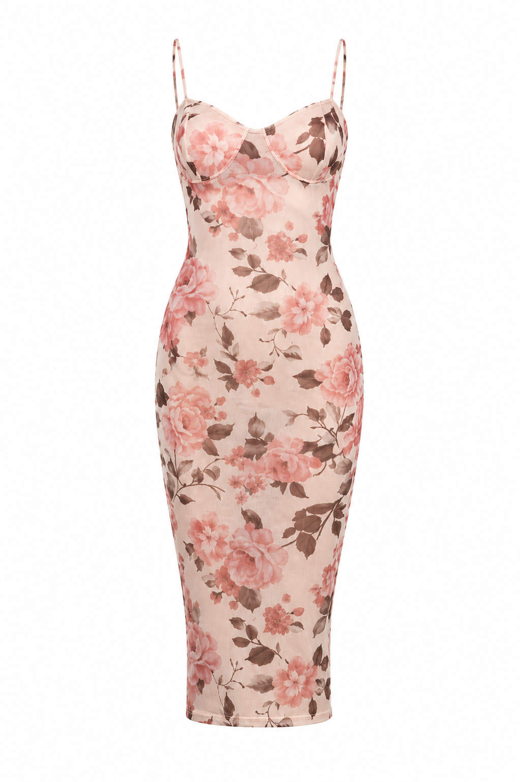 Floral Mesh Midi