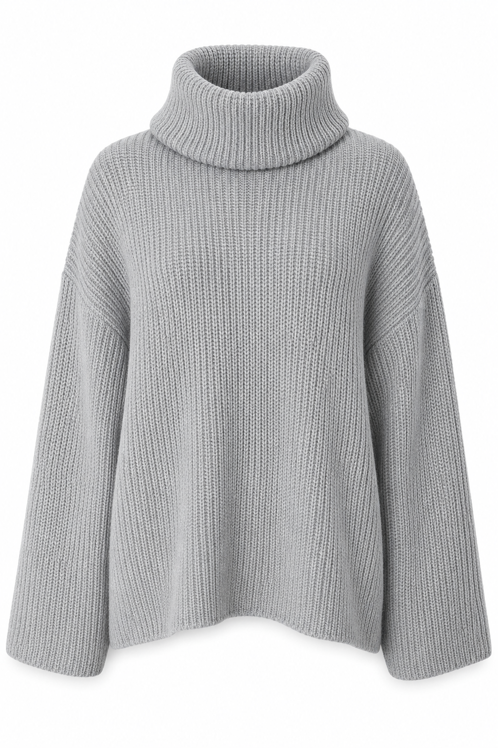 Grey Turtle Neck Knit Sweater