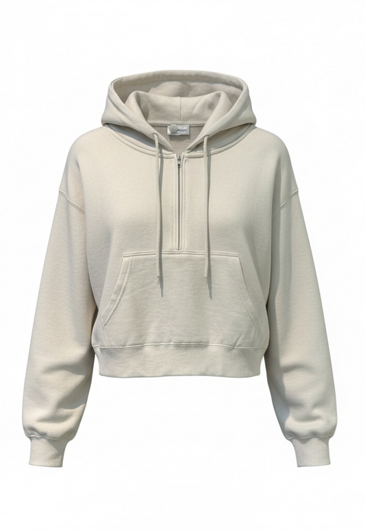 Basic Fleece Half Zip Hoodie