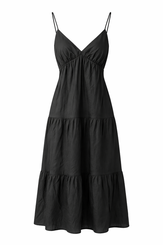 Back Tie Teir Maxi Dress