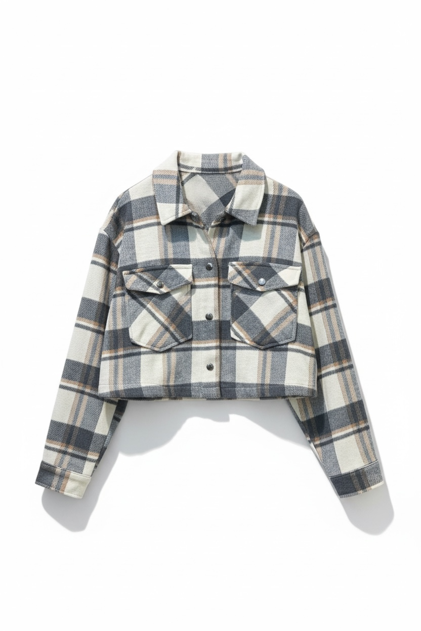 Crop Plaid Shacket