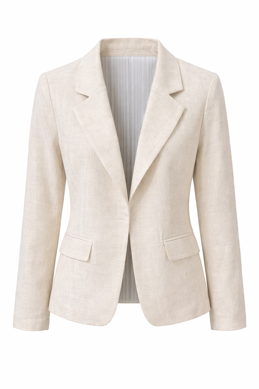Linen Open Front Blazer