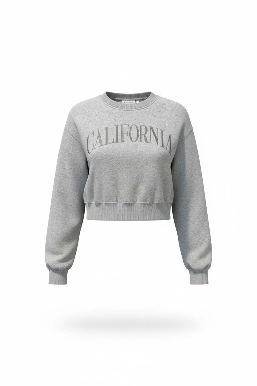 Crop Embroidered Pullover