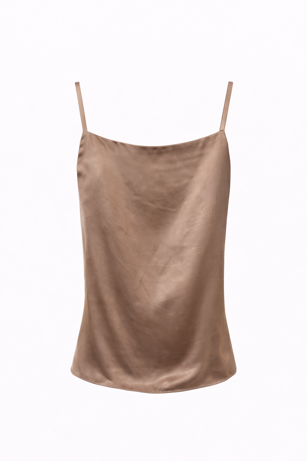 Brown Silk Tie Back Top