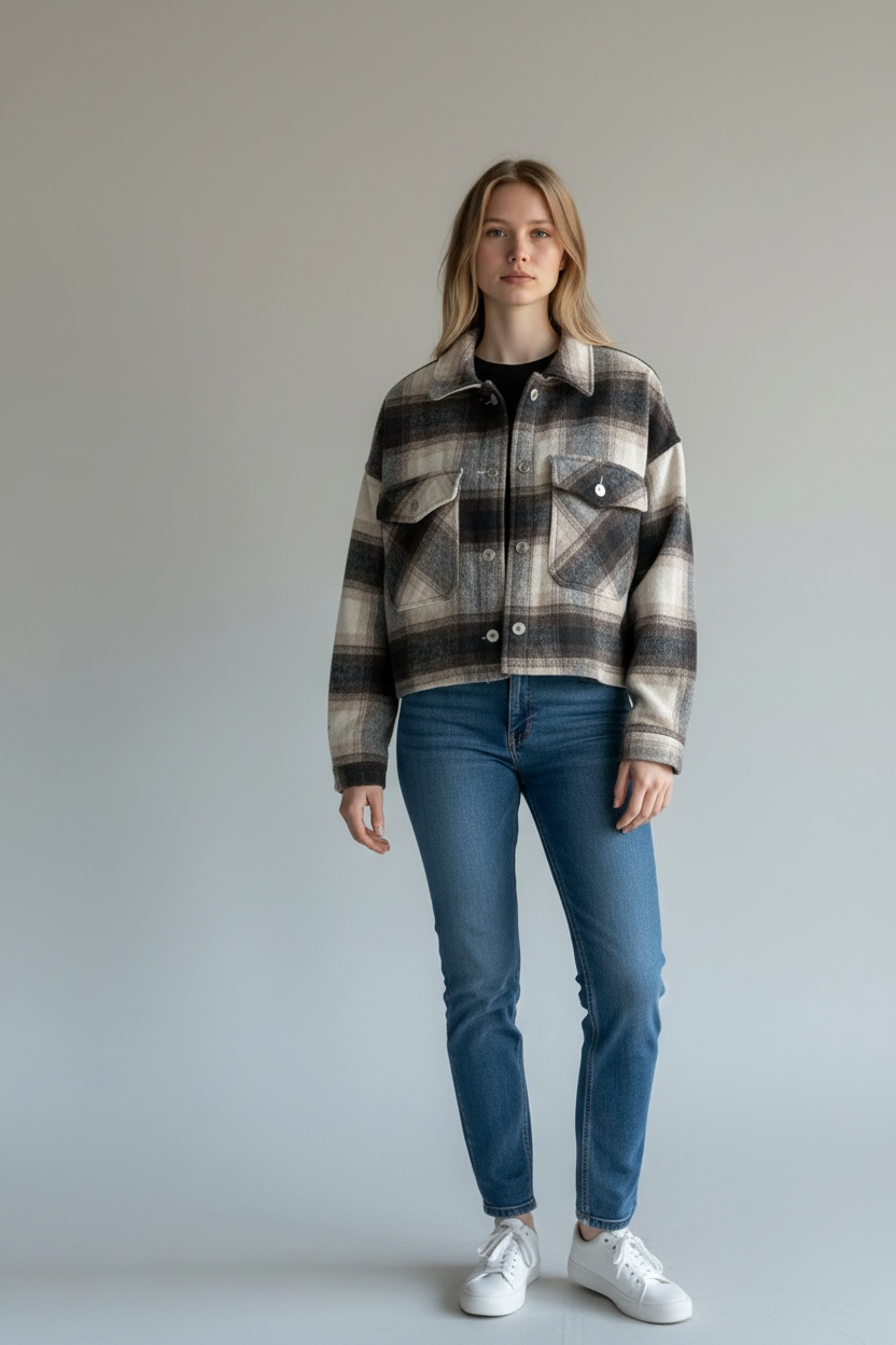 Plaid Cropped Shacket