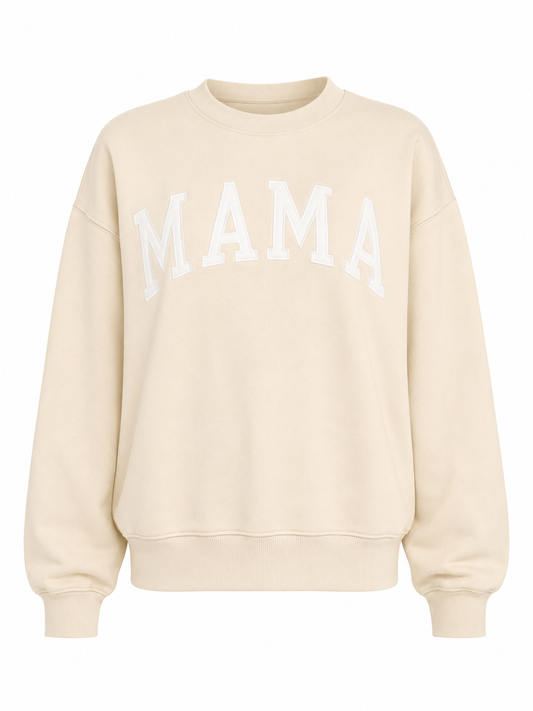 Cream Embroidered Mama Pullover