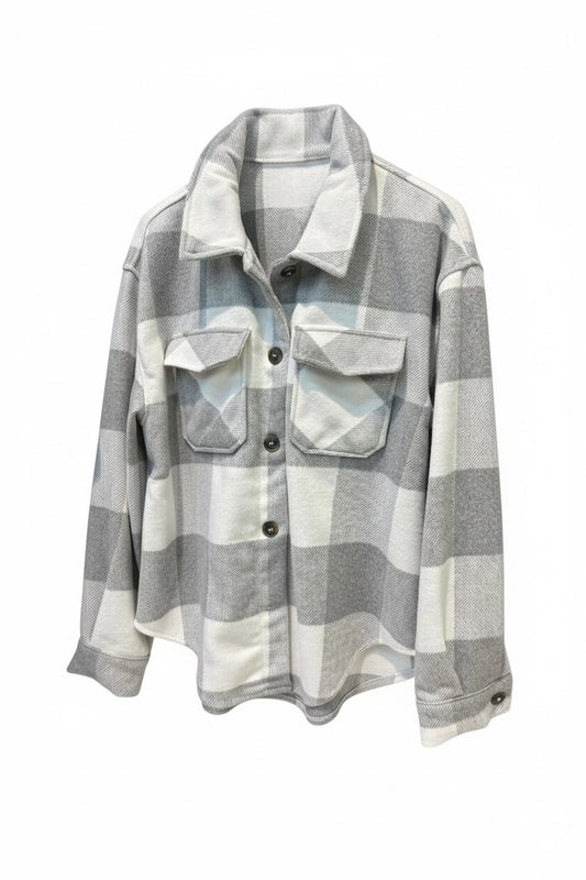 Thick Plaid Button Shacket