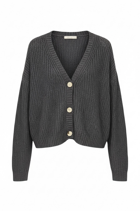 Crop Knit Button Sweater