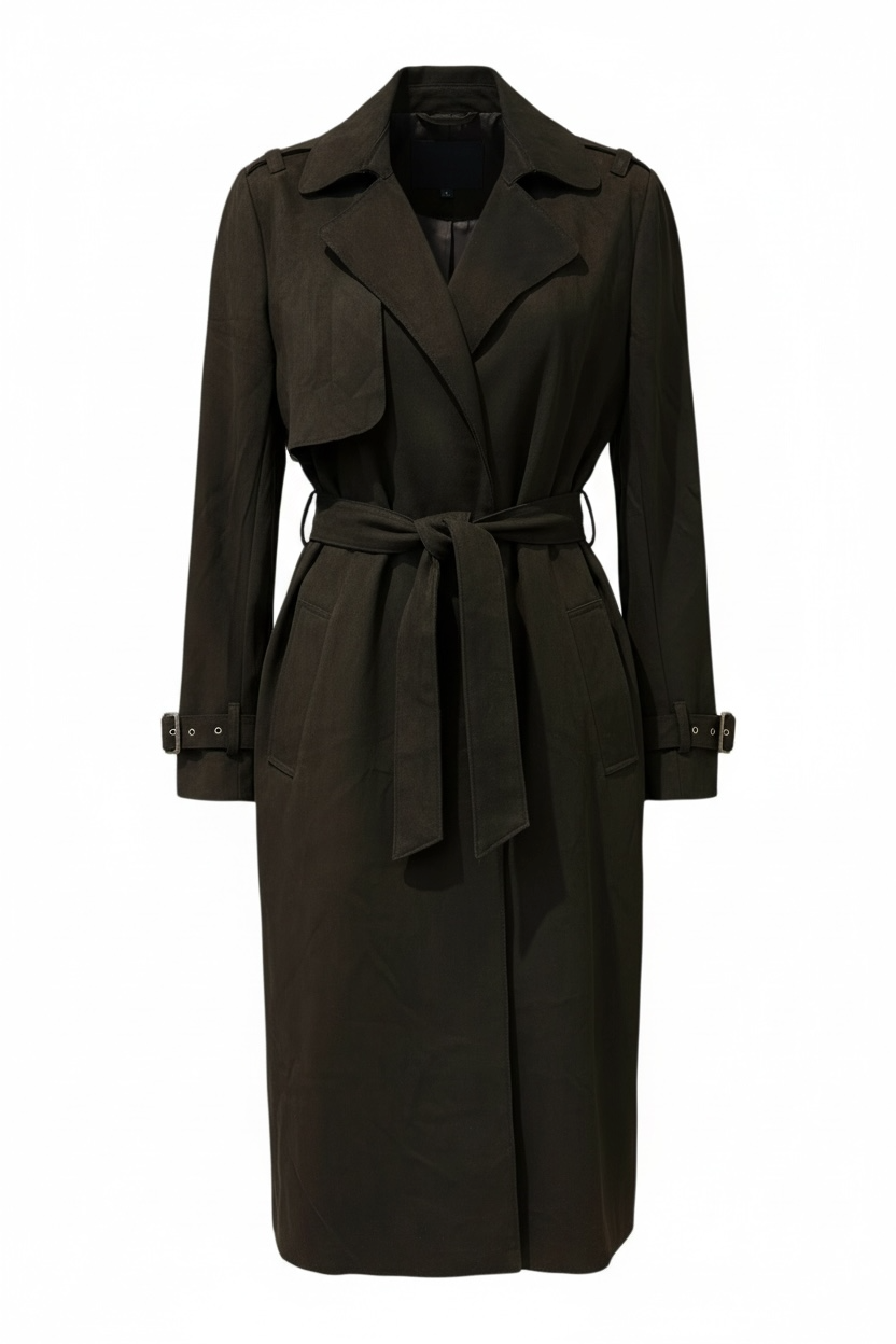 Suede Tie Trench Jacket