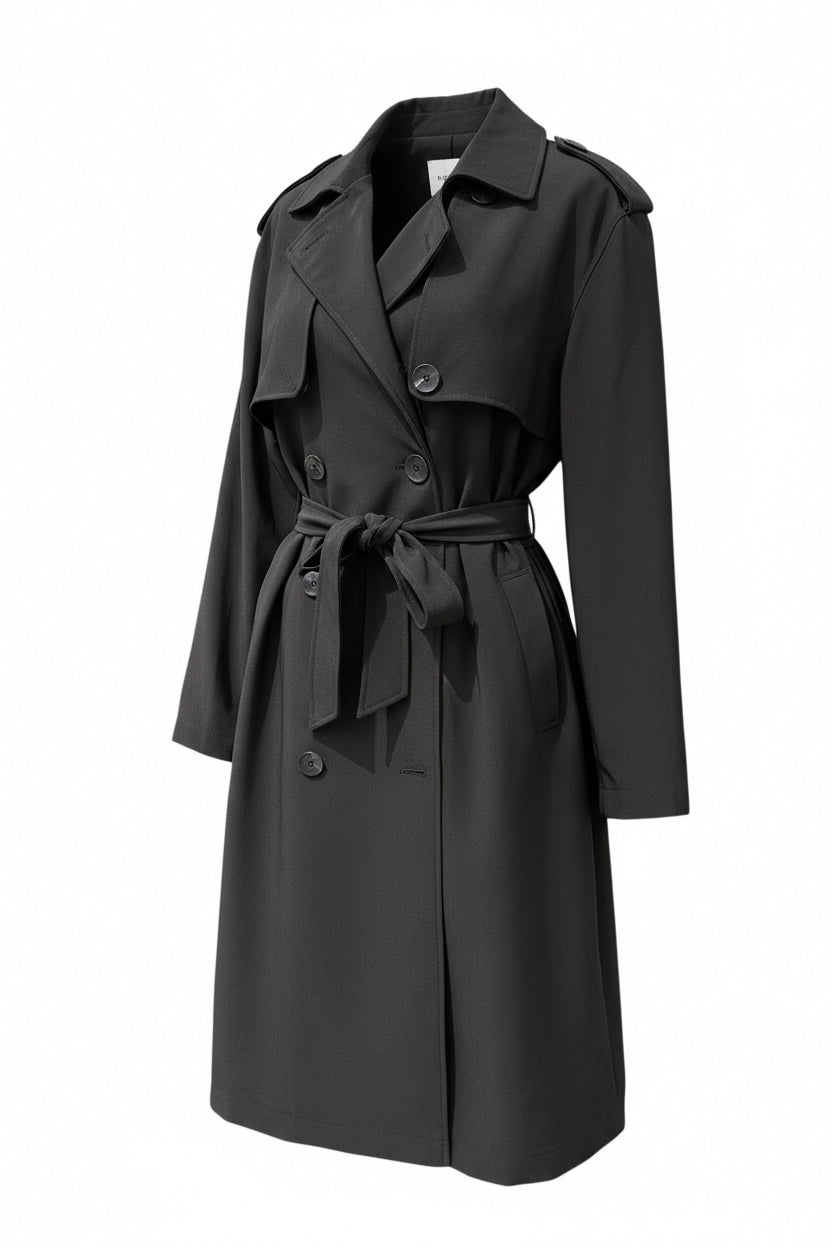 Button Tie Trench Jacket