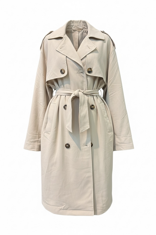 Button Tie Trench Jacket